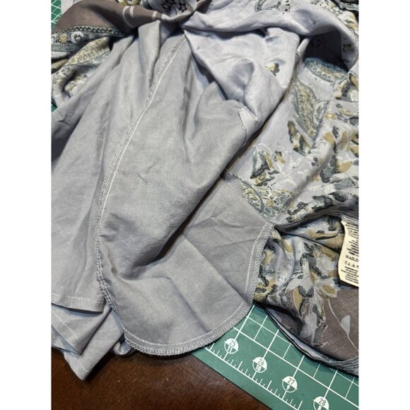 Boho Peasant Tunic Dress With Paisley Floral Print Size M Free People - Picture 8 of 14